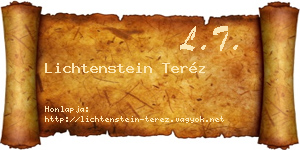 Lichtenstein Teréz névjegykártya